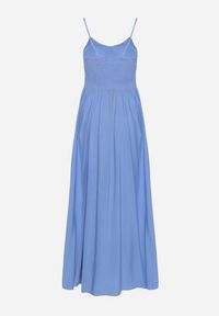 Born2be - Niebieska Rozkloszowana Wiskozowa Sukienka na Cienkich Regulowanych Ramiączkach Canelsea. Okazja: na co dzień. Kolor: niebieski. Materiał: wiskoza. Długość rękawa: na ramiączkach. Styl: casual #2