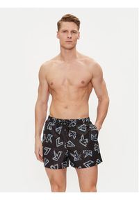 Karl Lagerfeld - KARL LAGERFELD Szorty plażowe 241M2212 Czarny Regular Fit. Okazja: na plażę. Kolor: czarny. Materiał: syntetyk