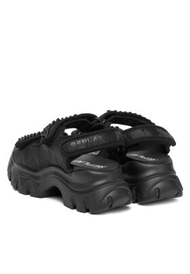 Replay - REPLAY Sandały GWSA6.000.C0006T Czarny. Kolor: czarny. Materiał: skóra