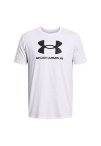 Under Armour - T-shirt Męski Logo Sportstyle. Kolor: biały. Sport: turystyka piesza