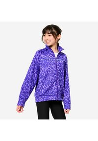 Decathlon - Bluza dziecięca Domyos rozpinana. Kolor: fioletowy. Materiał: poliester, materiał