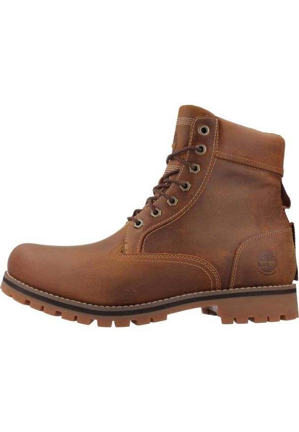 Timberland - Buty TIMBERLAND Rugged WP MID LACE UP Brązowy. Kolor: brązowy. Materiał: skóra, tkanina. Sport: turystyka piesza