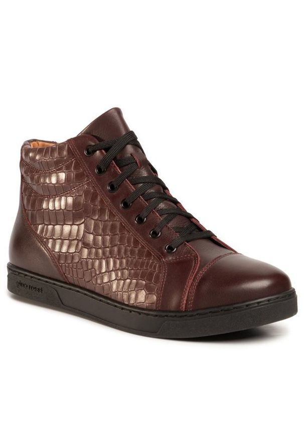 Gino Rossi Sneakersy Dex MTU439-K55-0793-7777-0 Bordowy. Kolor: czerwony. Materiał: skóra