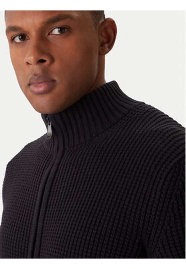 JOOP! Jeans Kardigan Hajoros 30047664 Czarny Modern Fit. Kolor: czarny. Materiał: bawełna