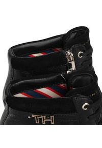 TOMMY HILFIGER - Tommy Hilfiger Sneakersy Hardware Sneaker Wedge FW0FW04303 Czarny. Kolor: czarny. Materiał: skóra #6