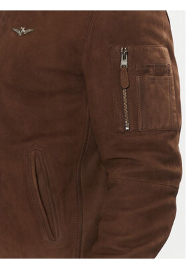 Aeronautica Militare Kurtka z imitacji skóry 242PN948PL248 Brązowy Regular Fit. Kolor: brązowy. Materiał: skóra