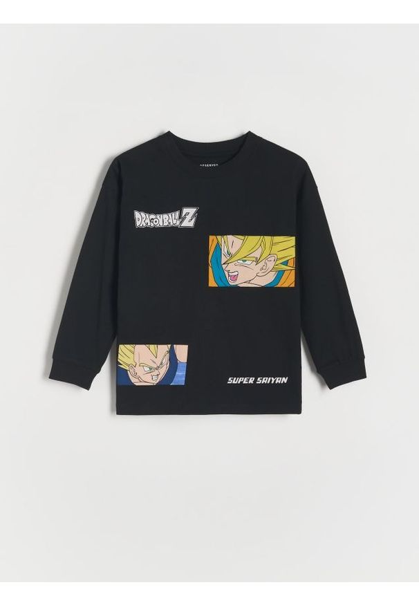 Reserved - Longsleeve Dragon Ball - czarny. Kolor: czarny. Materiał: bawełna, dzianina. Długość rękawa: długi rękaw