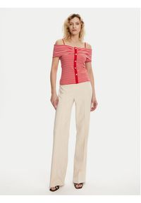 Morgan Bluzka 241-DROPEZ Czerwony Slim Fit. Kolor: czerwony. Materiał: syntetyk #4
