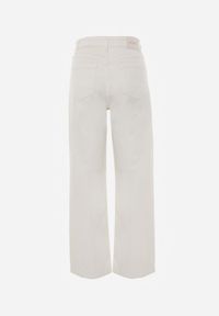 Renee - Białe Bawełniane Jeansy Wide Leg High Waist Darenatea. Stan: podwyższony. Kolor: biały. Styl: klasyczny, elegancki #3