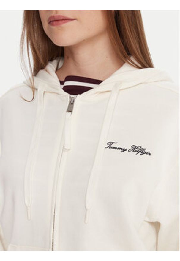 TOMMY HILFIGER - Tommy Hilfiger Bluza Script WW0WW45742 Écru Regular Fit. Materiał: bawełna