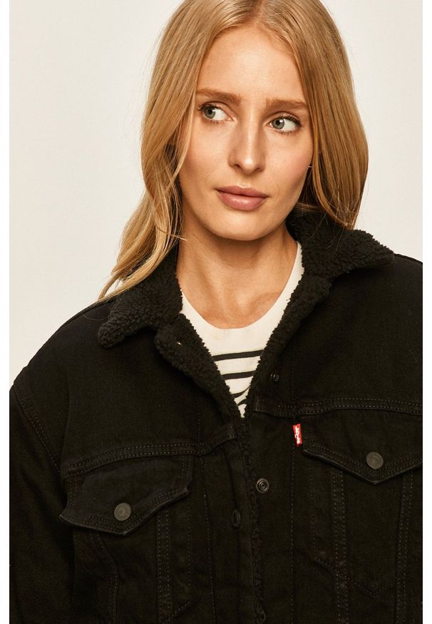 Levi's® - Levi's - Kurtka jeansowa. Okazja: na spotkanie biznesowe, na co dzień. Kolor: czarny. Materiał: jeans. Styl: casual, biznesowy