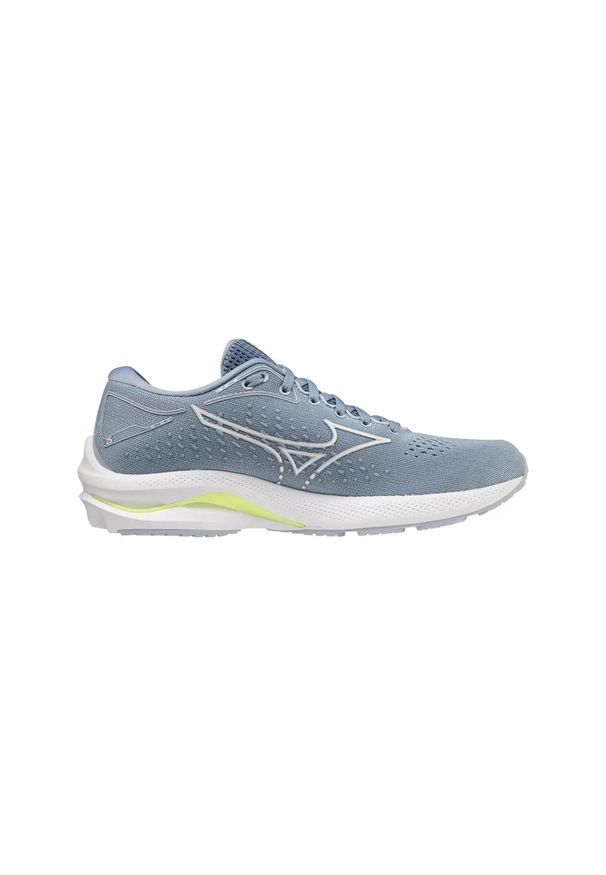 Buty do biegania damskie Mizuno Wave Rider 25. Zapięcie: sznurówki. Kolor: wielokolorowy, żółty, szary. Materiał: syntetyk, tkanina, materiał. Szerokość cholewki: normalna. Model: Mizuno Wave