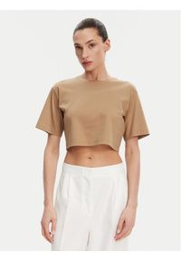 Max Mara Top 2516941098650 Brązowy Regular Fit. Kolor: brązowy. Materiał: bawełna