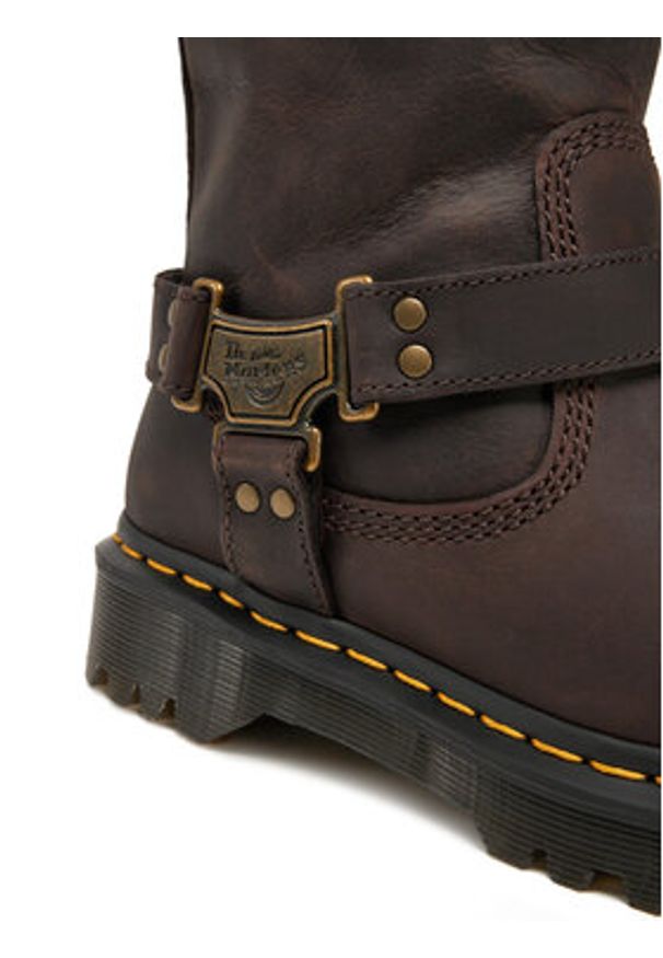 Dr. Martens Botki Anistone Tall Leather Biker31901201 Brązowy. Kolor: brązowy. Materiał: skóra