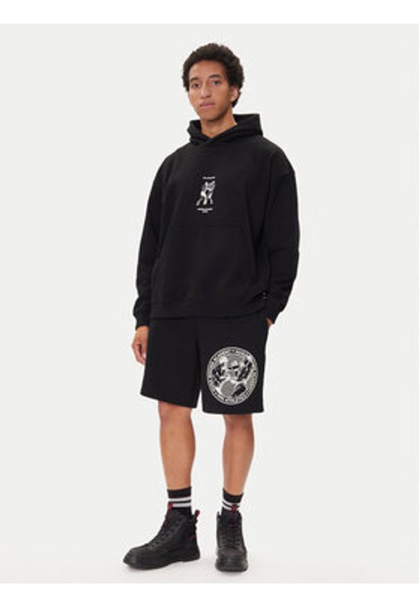Hugo - HUGO Bluza Duwrestie 50542399 Czarny Regular Fit. Kolor: czarny. Materiał: bawełna