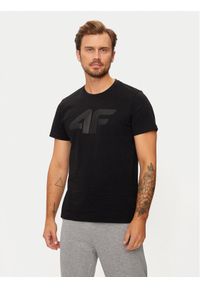 4f - 4F T-Shirt 4FWMM00TTSHM1844 Czarny Regular Fit. Kolor: czarny. Materiał: bawełna