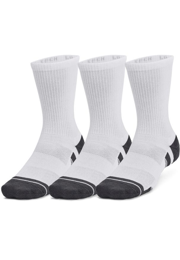 SKARPETY Under Armour Performance Tech 3 Pack Crew Socks. Kolor: szary, wielokolorowy, brązowy, biały. Materiał: poliester, materiał. Sport: bieganie