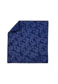 Modini - Granatowa poszetka we wzór paisley EC4. Kolor: niebieski. Materiał: żakard, tkanina. Wzór: paisley #1