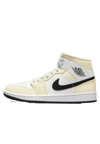 Buty do chodzenia dla dorosłych Air Jordan 1 Mid Coconut Milk. Kolor: wielokolorowy, biały, beżowy. Materiał: skóra. Sport: turystyka piesza