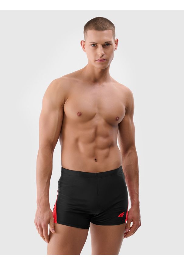 4f - 4F Kąpielówki męskie - czarne 3XL. Kolor: czarny. Materiał: syntetyk, włókno, elastan, materiał. Wzór: jednolity