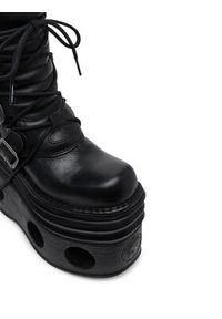 NEW ROCK Botki M-373-C446 Czarny. Kolor: czarny. Materiał: skóra. Styl: rockowy #6
