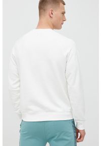 Guess bluza męska kolor biały z aplikacją. Okazja: na co dzień. Kolor: biały. Długość rękawa: raglanowy rękaw. Wzór: aplikacja. Styl: casual #3