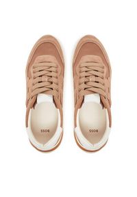 BOSS Sneakersy Skylar Runn 50541600 Brązowy. Kolor: brązowy. Materiał: zamsz, skóra
