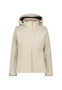 Kurtka damska turystyczna CMP. Kolor: beżowy, wielokolorowy, biały. Materiał: softshell. Sport: turystyka piesza #1