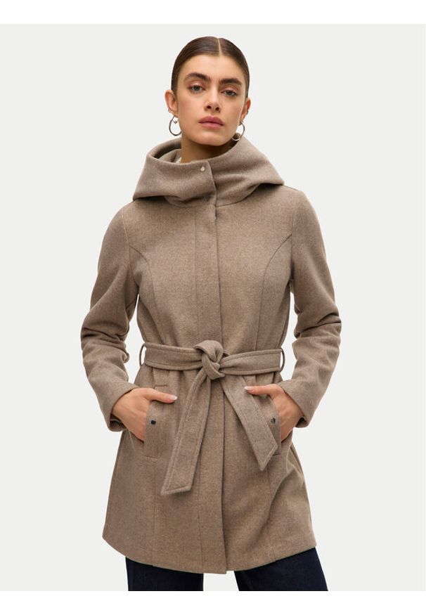 Vero Moda Płaszcz przejściowy Popliva 10310779 Beżowy Regular Fit. Kolor: beżowy. Materiał: syntetyk