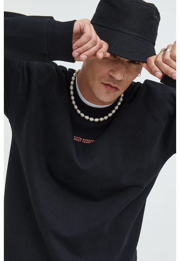 Only & Sons bluza męska kolor czarny z nadrukiem. Kolor: czarny. Materiał: bawełna. Wzór: nadruk