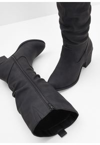 bonprix - Kozaki. Kolor: czarny. Obcas: na obcasie. Wysokość obcasa: średni #3