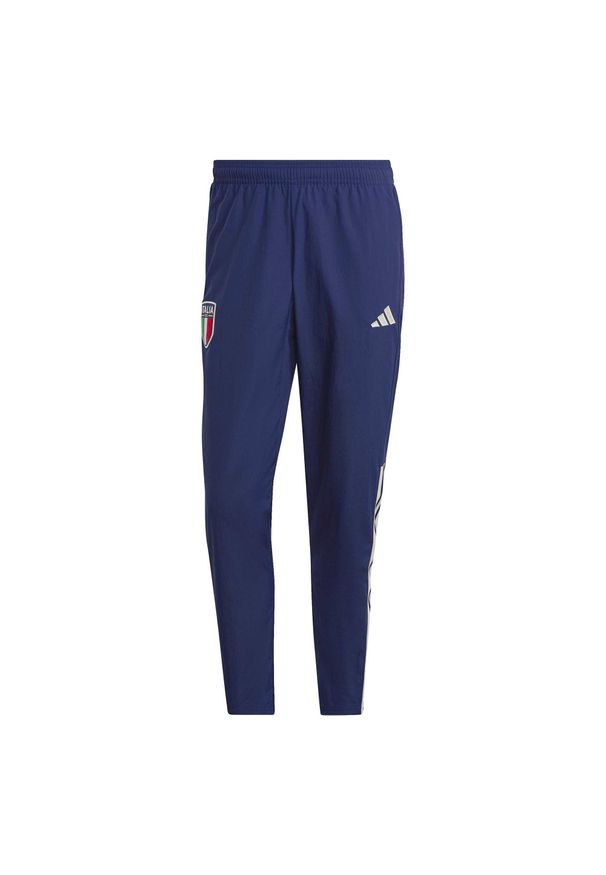 Spodnie Adidas Włochy Figc Pre Pnt Dorosłych. Kolor: niebieski. Materiał: poliamid