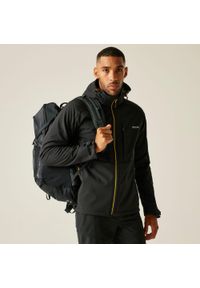 Regatta - Kurtka męska softshell wodoodporny Hewitts. Kolor: czarny. Materiał: softshell. Sport: turystyka piesza #1