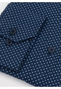 PAKO LORENTE – Granatowa koszula w drobny wzór P24SF-1X-027-G-S - Pako Lorente. Okazja: na co dzień. Kolor: niebieski. Materiał: elastan, jeans. Styl: casual #4