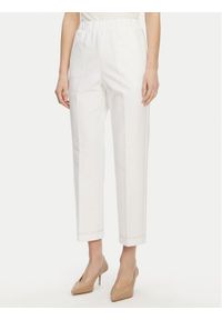 Max Mara Chinosy 2516781047650 Biały Regular Fit. Kolor: biały. Materiał: bawełna, syntetyk