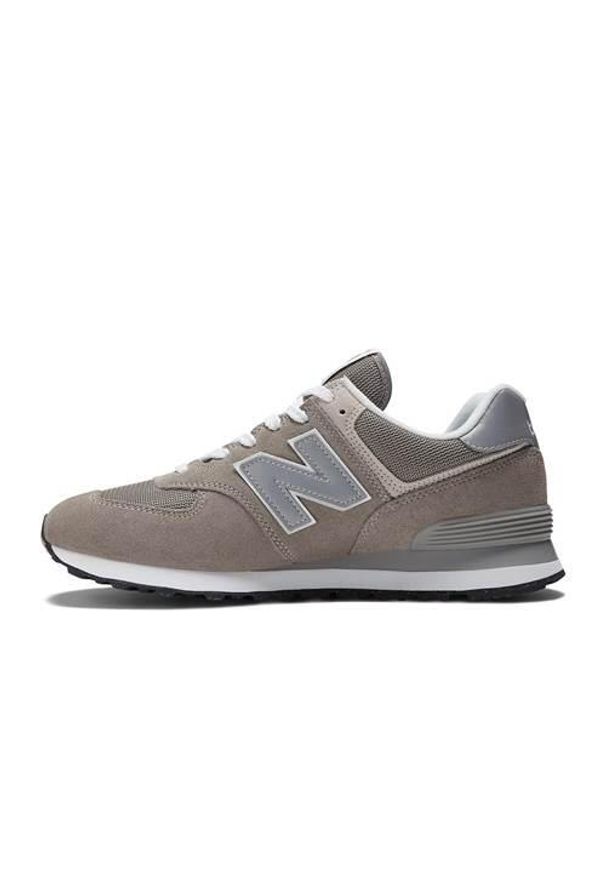 Buty do chodzenia męskie New Balance 574. Zapięcie: sznurówki. Kolor: szary. Materiał: zamsz, materiał, syntetyk, tkanina. Szerokość cholewki: normalna. Model: New Balance 574. Sport: turystyka piesza