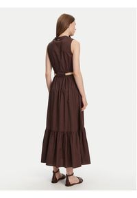 TwinSet - TWINSET Sukienka codzienna 251TT2101 Brązowy Regular Fit. Okazja: na co dzień. Kolor: brązowy. Materiał: bawełna. Typ sukienki: proste. Styl: casual #4