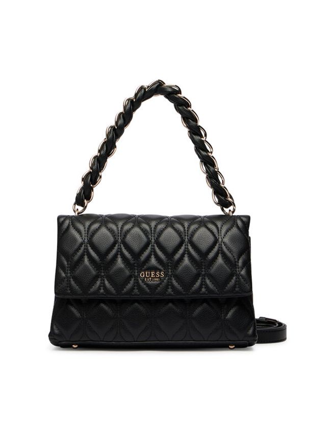 Guess Torebka Maxine HWQG97 33200 Czarny. Kolor: czarny. Materiał: skórzane
