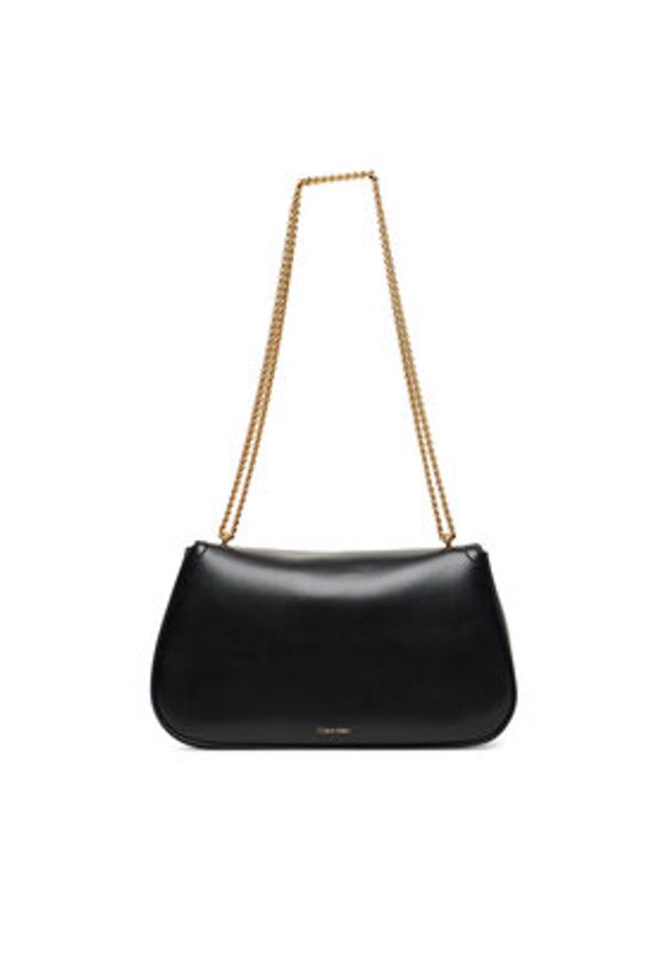 Calvin Klein Torebka Ck Convertible Chain Medium Bag LV04F3171G Czarny. Kolor: czarny. Materiał: skórzane