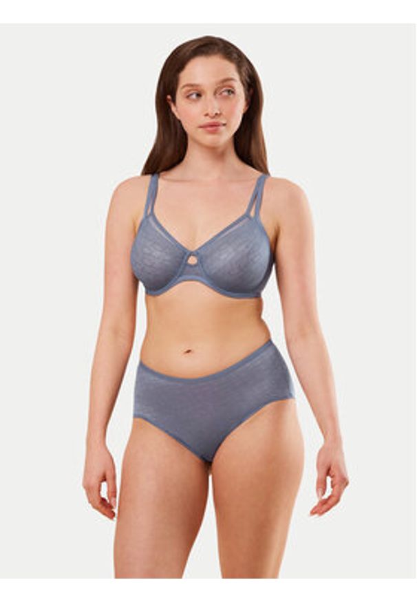 Triumph Biustonosz z fiszbiną Signature Sheer 10215906 Niebieski. Kolor: niebieski. Materiał: syntetyk