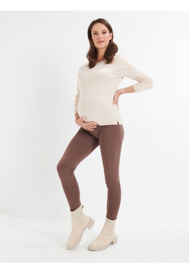 Sinsay - Sweter z ozdobnymi guzikami - kremowy. Kolor: kremowy