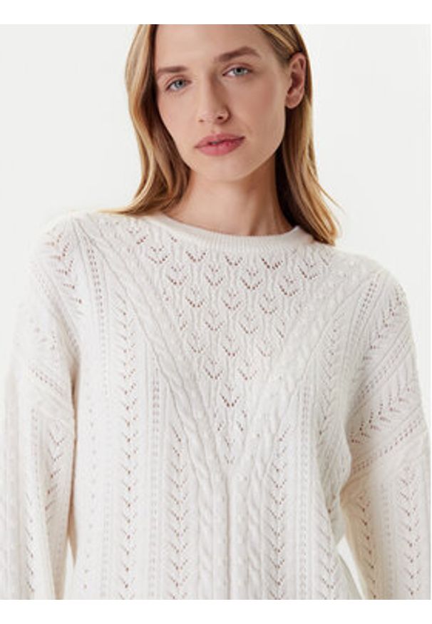 Guess Sweter W5YR56 Z2ZK2 Biały Regular Fit. Kolor: biały. Materiał: bawełna