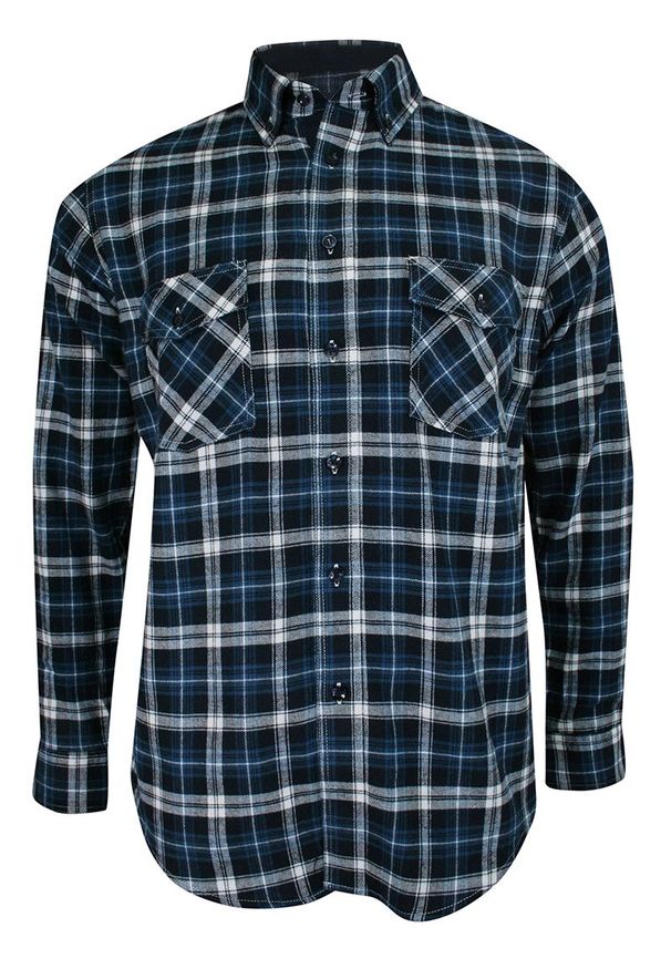 ForMax - Koszula Casualowa w Kratkę Granatowo-Białą, 100% Bawełna, Flanelowa, Slim, Długi Rękaw -FORMAX. Okazja: na co dzień. Kolor: niebieski. Materiał: bawełna. Długość rękawa: długi rękaw. Długość: długie. Wzór: kratka. Styl: casual