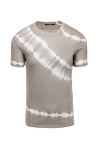 Ombre Clothing - T-shirt męski bawełniany TIE DYE - szary V4 S1622 - XL. Kolor: szary. Materiał: bawełna #5