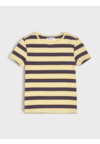 Sinsay - Bawełniana koszulka w paski - wielobarwny. Materiał: bawełna. Wzór: paski #1