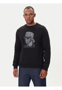 Karl Lagerfeld - KARL LAGERFELD Bluza 705031 554906 Czarny Regular Fit. Typ kołnierza: dekolt w karo. Kolor: czarny. Materiał: bawełna #1