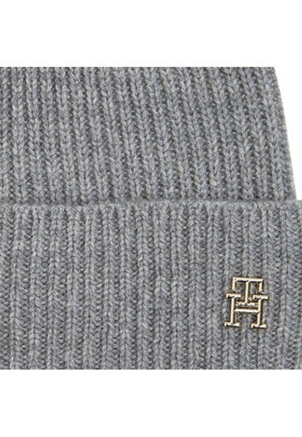 TOMMY HILFIGER - Tommy Hilfiger Czapka Cashmere Chic Beanie AW0AW15321 Szary. Kolor: szary. Materiał: kaszmir