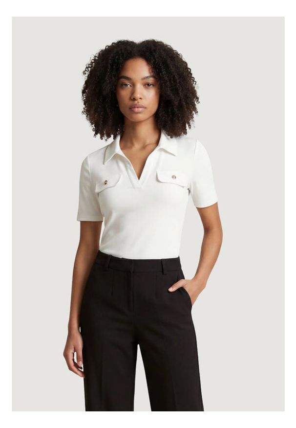 Morgan Polo 251-DROSSO Biały Regular Fit. Typ kołnierza: polo. Kolor: biały. Materiał: syntetyk