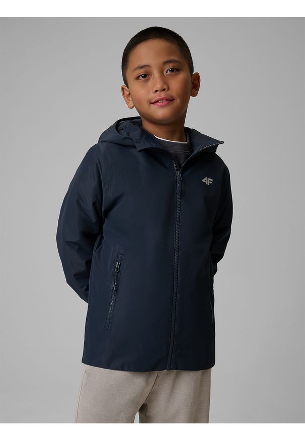 4f - 4F Kurtka przejściowa membrana 5000 dziecięca - granatowa 158 (12-13 lat). Okazja: na spacer, na co dzień, na uczelnię. Kolor: niebieski. Sezon: lato. Styl: casual