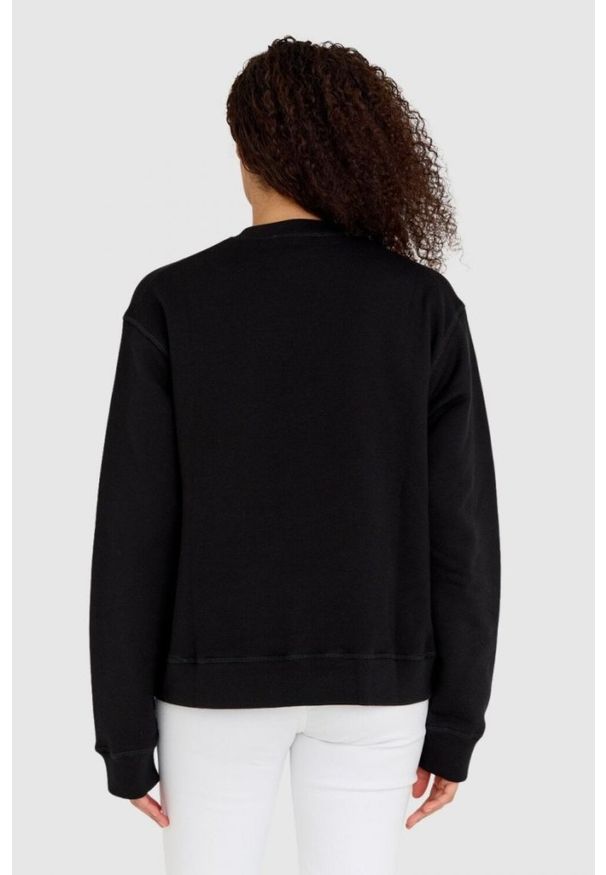 DSQUARED2 Czarna bluza damska z dużym logo icon, Rozmiar L. Kolor: czarny. Materiał: bawełna